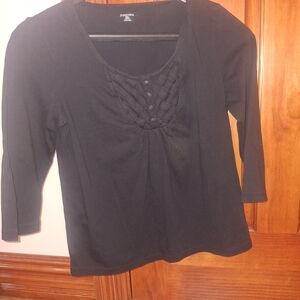 St. John's Bay Black Ruched Blouse